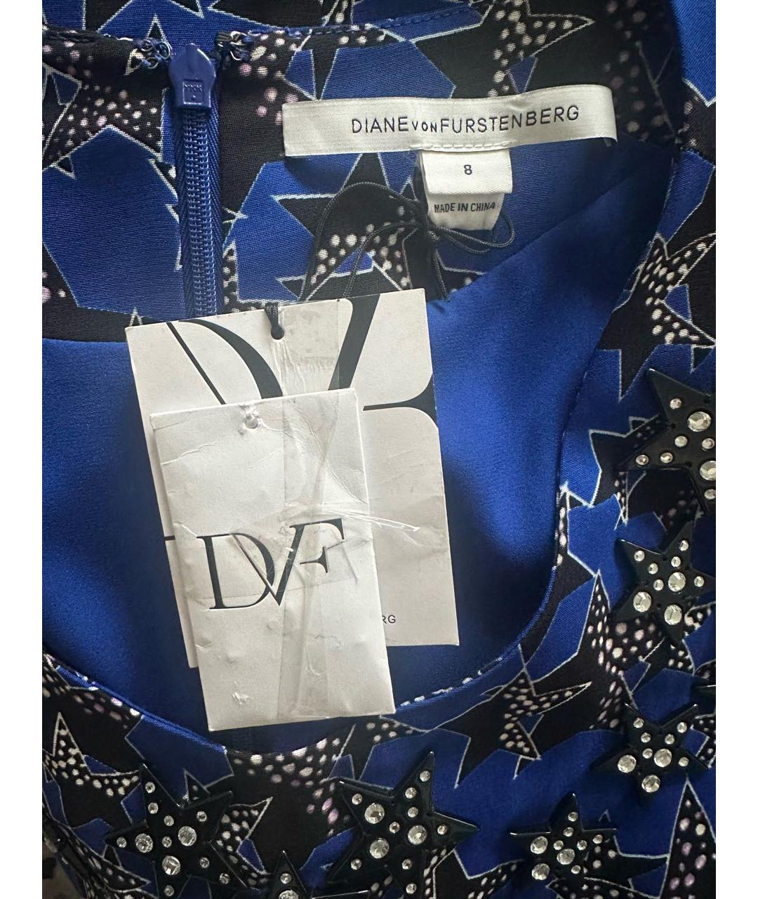 DIANE VON FURSTENBERG Синее шелковое вечернее платье, фото 2