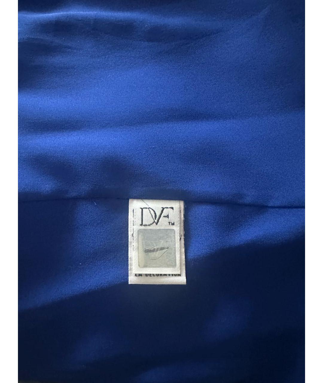 DIANE VON FURSTENBERG Синее шелковое вечернее платье, фото 4