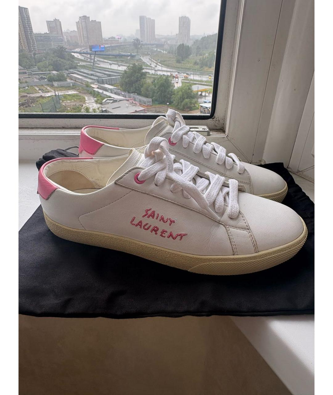 SAINT LAURENT Белые кожаные кеды, фото 5