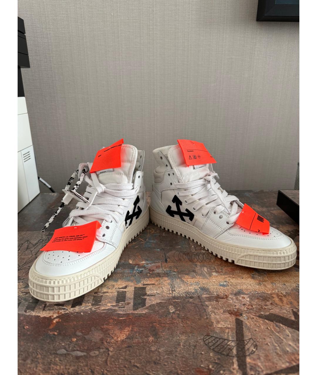 OFF-WHITE Белые кожаные кеды, фото 6