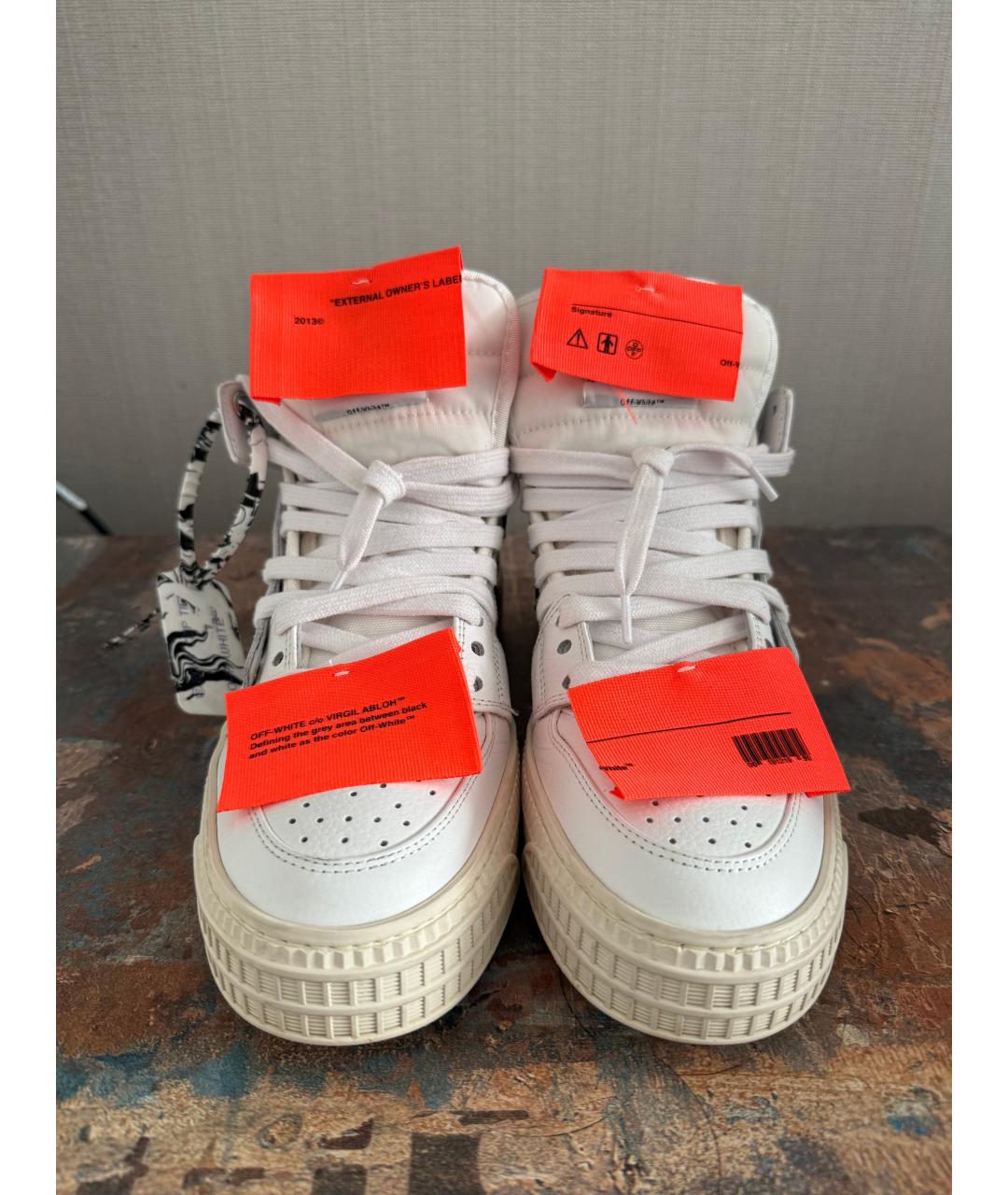 OFF-WHITE Белые кожаные кеды, фото 2