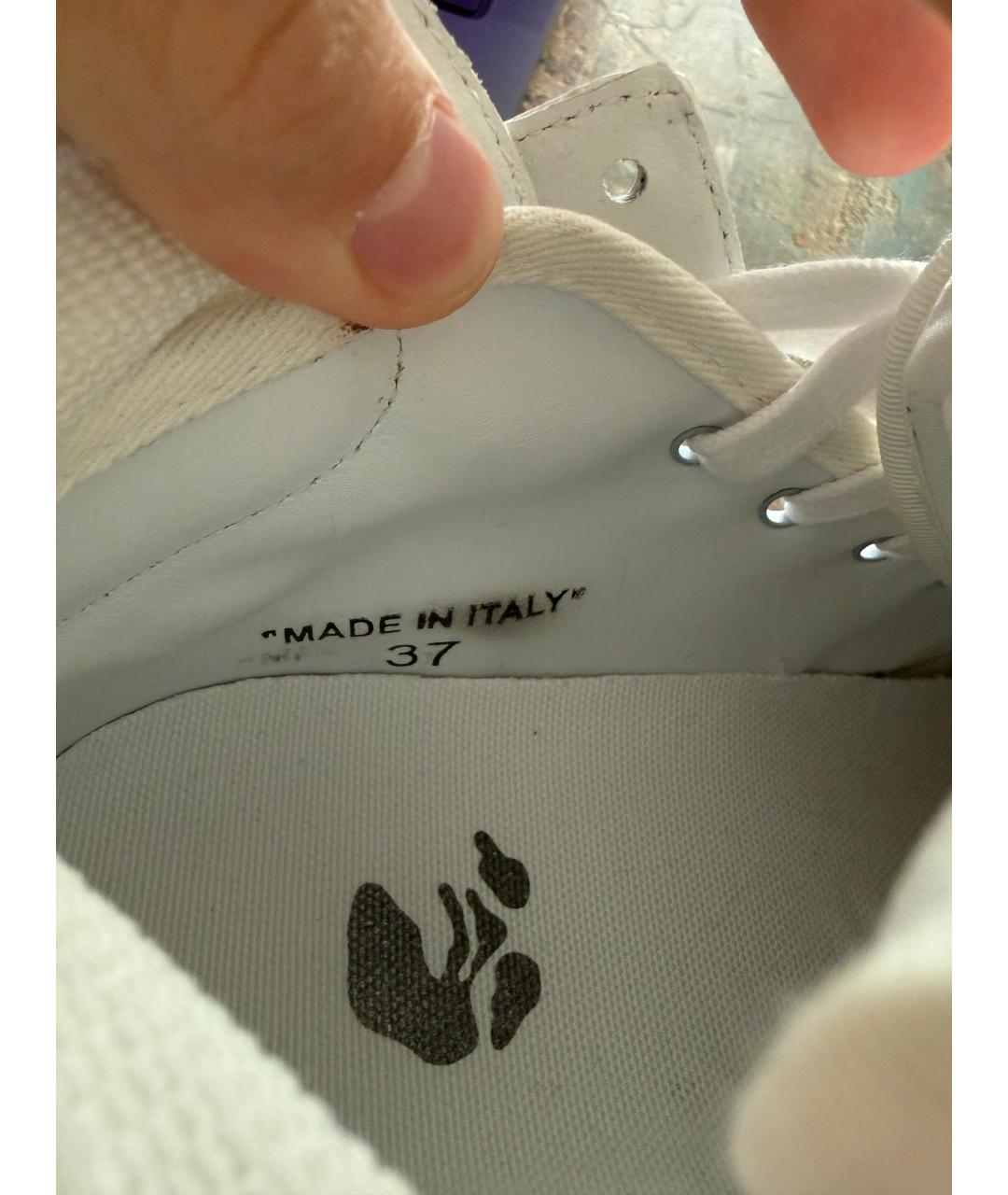 OFF-WHITE Белые кожаные кеды, фото 7
