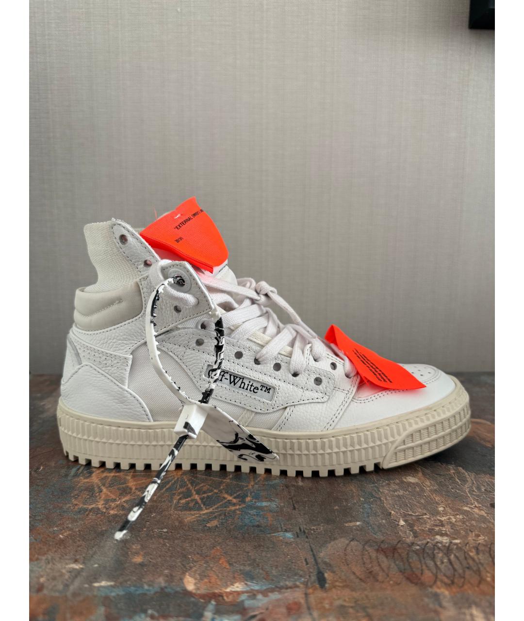 OFF-WHITE Белые кожаные кеды, фото 8