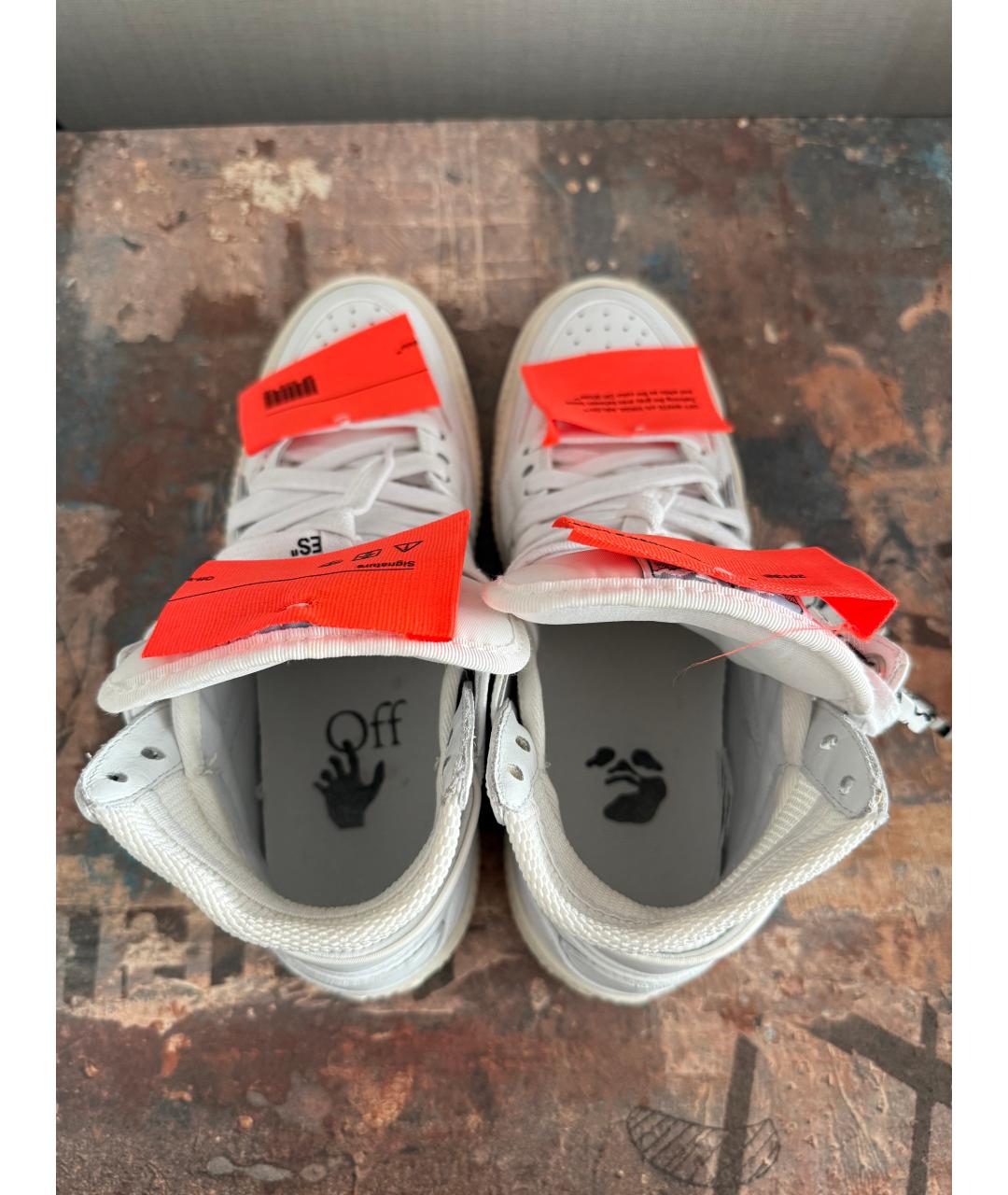 OFF-WHITE Белые кожаные кеды, фото 3