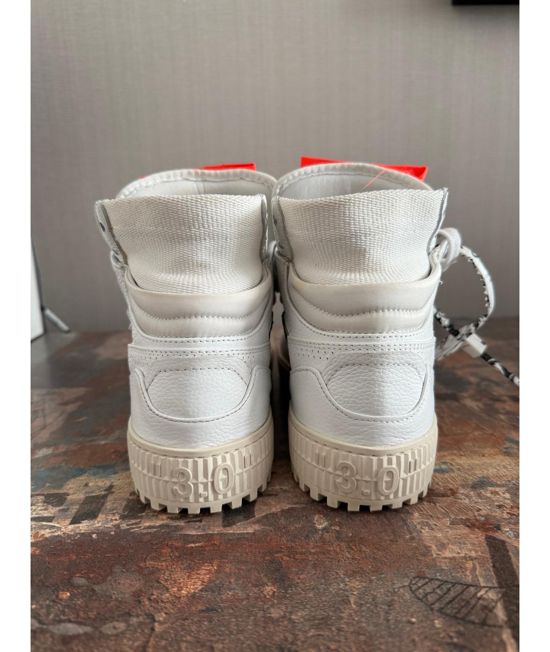 OFF-WHITE Белые кожаные кеды, фото 4
