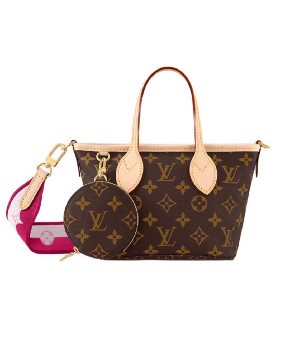 LOUIS VUITTON Коричневая кожаная сумка с короткими ручками, фото 7
