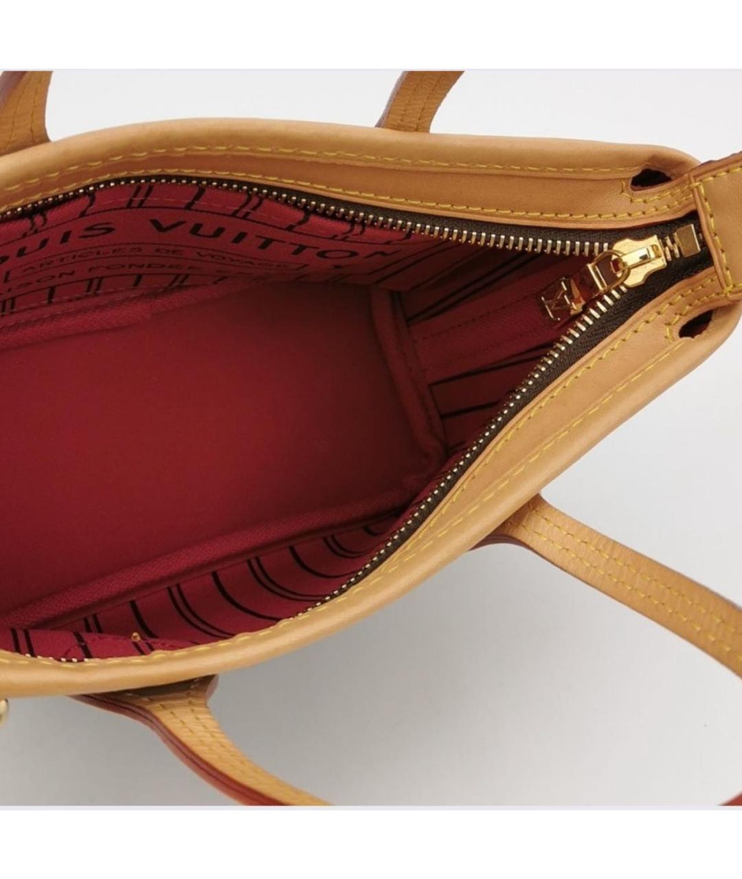 LOUIS VUITTON Коричневая кожаная сумка с короткими ручками, фото 6
