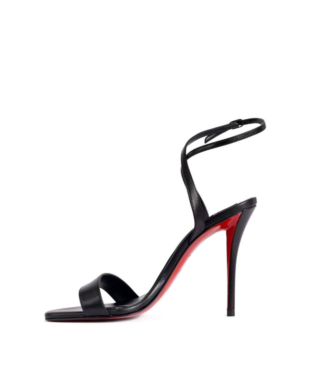 CHRISTIAN LOUBOUTIN Черные кожаные босоножки, фото 2