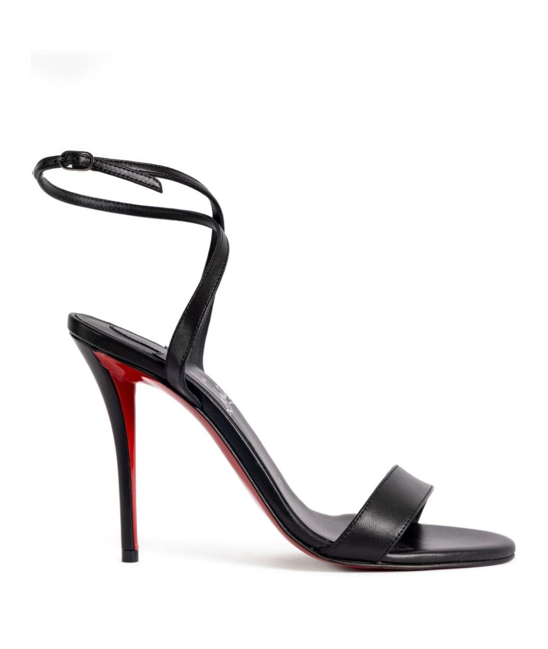 CHRISTIAN LOUBOUTIN Черные кожаные босоножки, фото 3