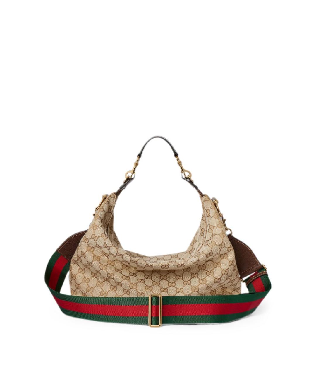 GUCCI Бежевая сумка на плечо из канвы, фото 5