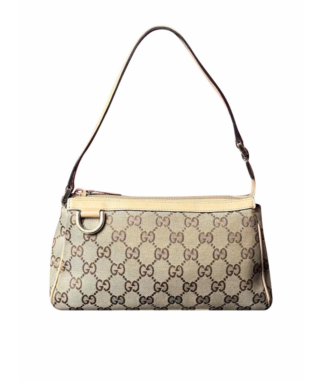 GUCCI Бежевая тканевая сумка с короткими ручками, фото 1
