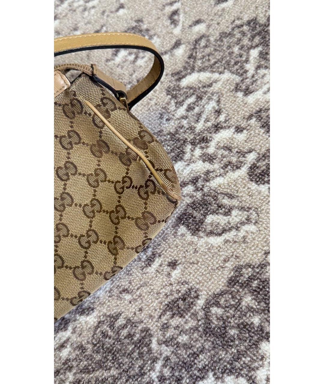 GUCCI Бежевая тканевая сумка с короткими ручками, фото 5
