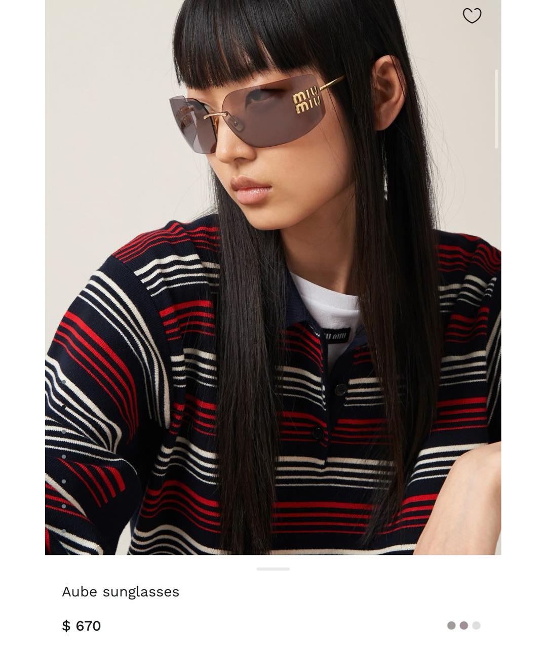 MIU MIU Фиолетовые пластиковые солнцезащитные очки, фото 6