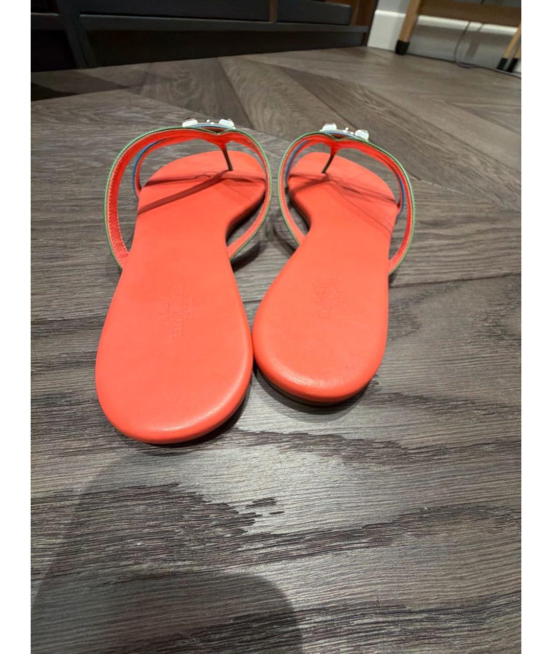 HERMES Кожаные шлепанцы, фото 4