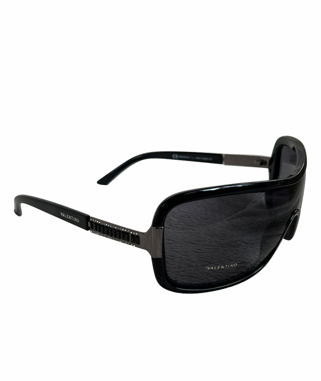 VALENTINO Черные пластиковые солнцезащитные очки, фото 1