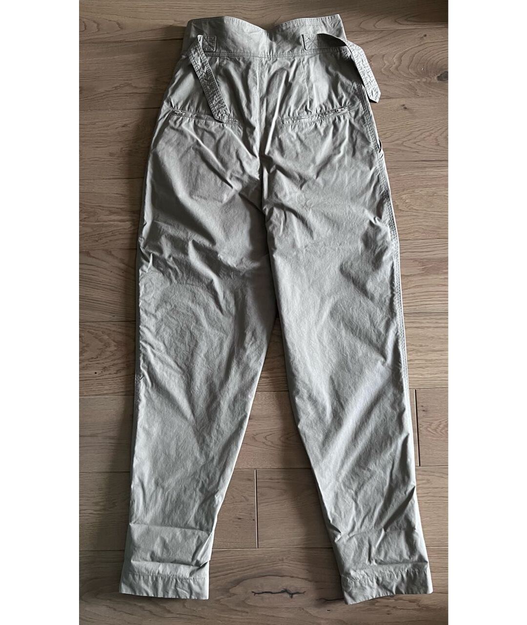 ISABEL MARANT Хаки хлопковые прямые брюки, фото 6