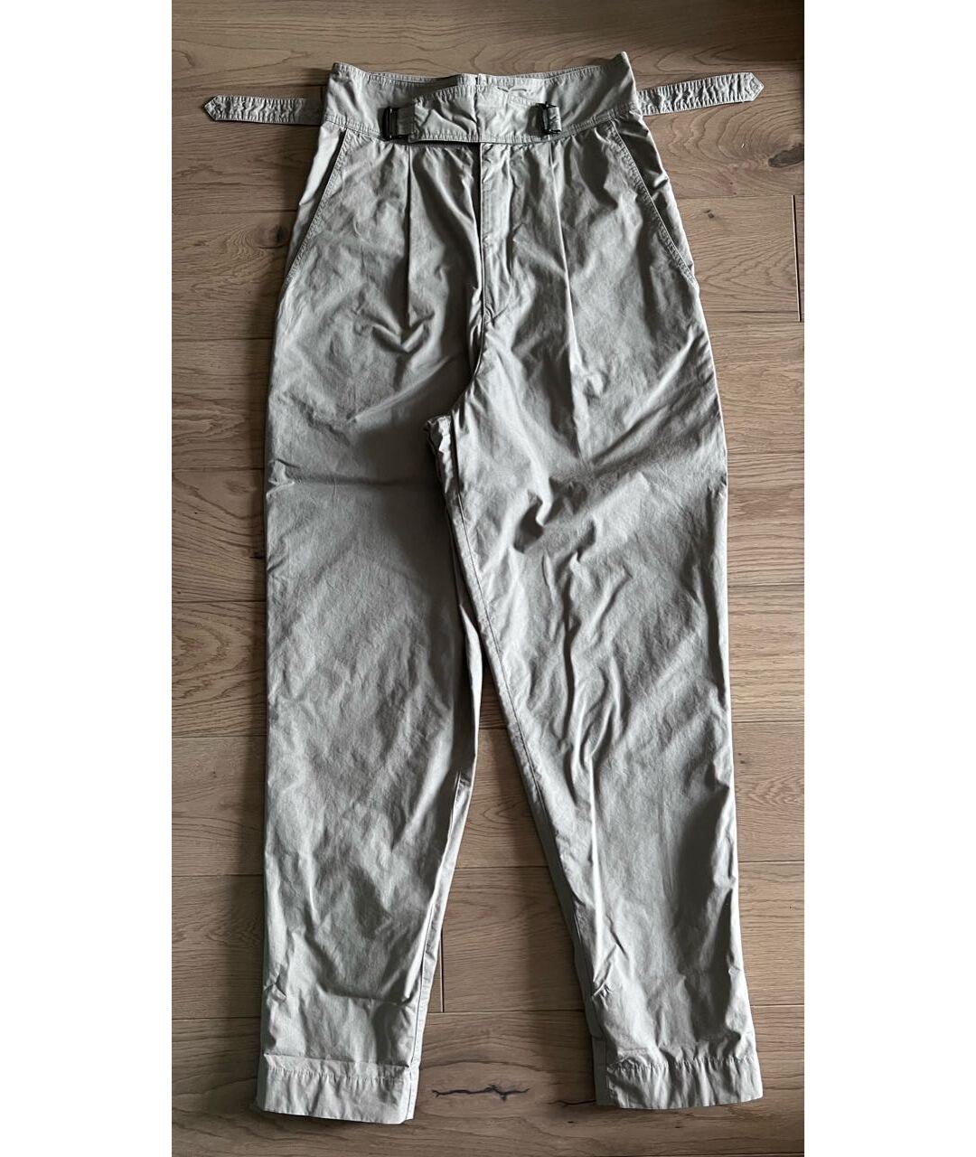 ISABEL MARANT Хаки хлопковые прямые брюки, фото 5