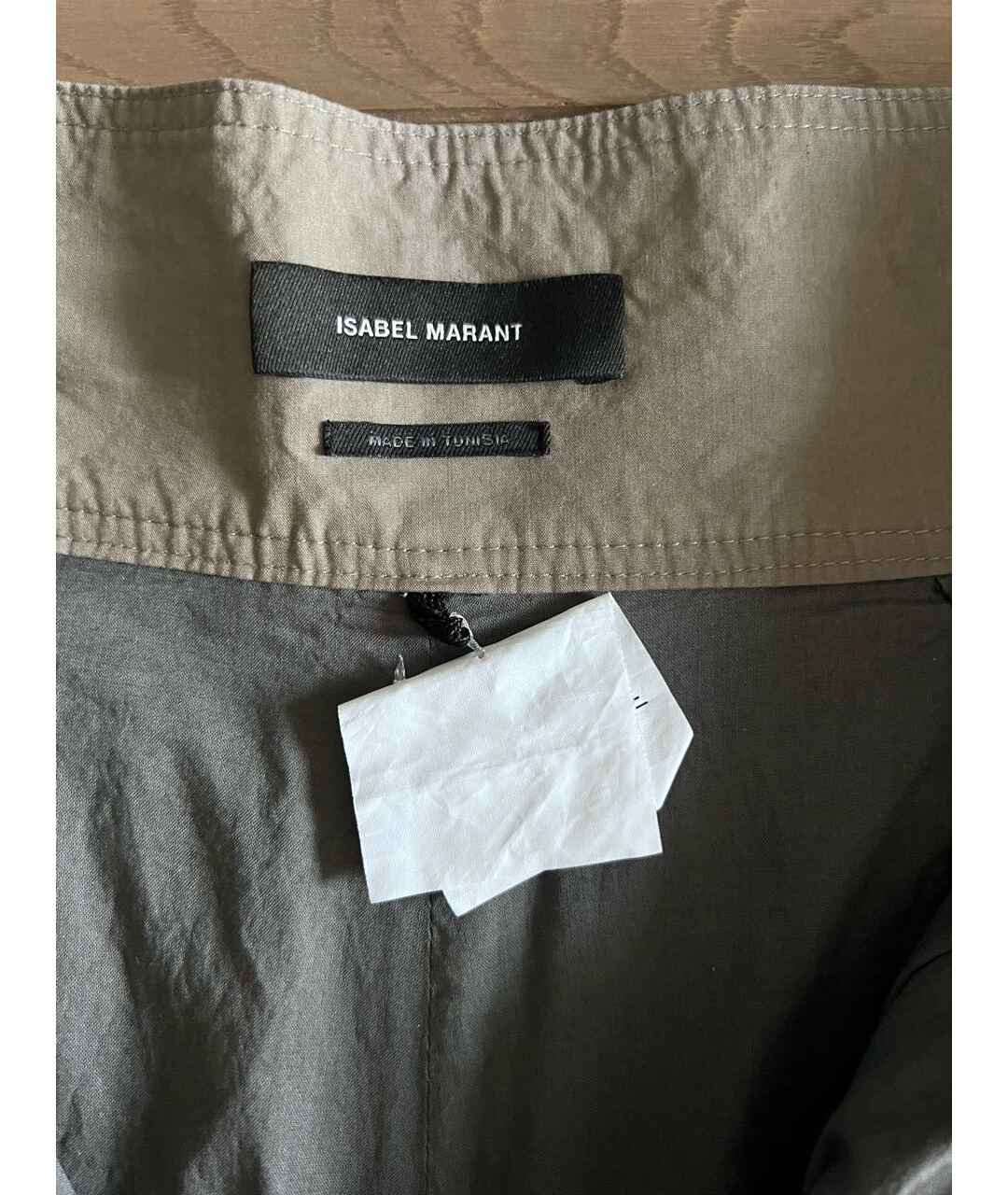 ISABEL MARANT Хаки хлопковые прямые брюки, фото 8