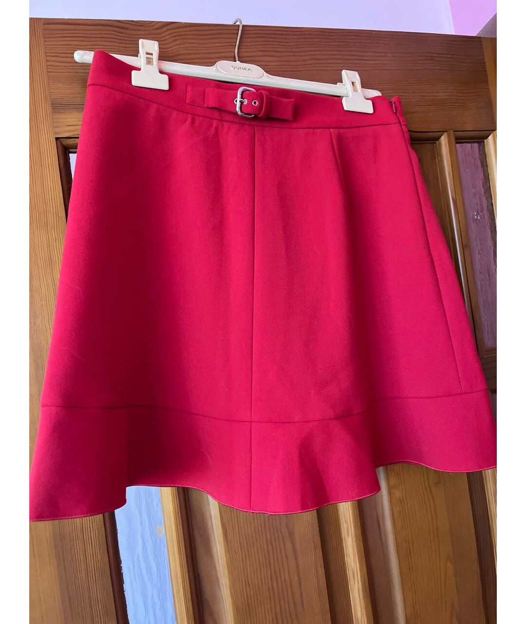 RED VALENTINO Красная полиэстеровая юбка мини, фото 4