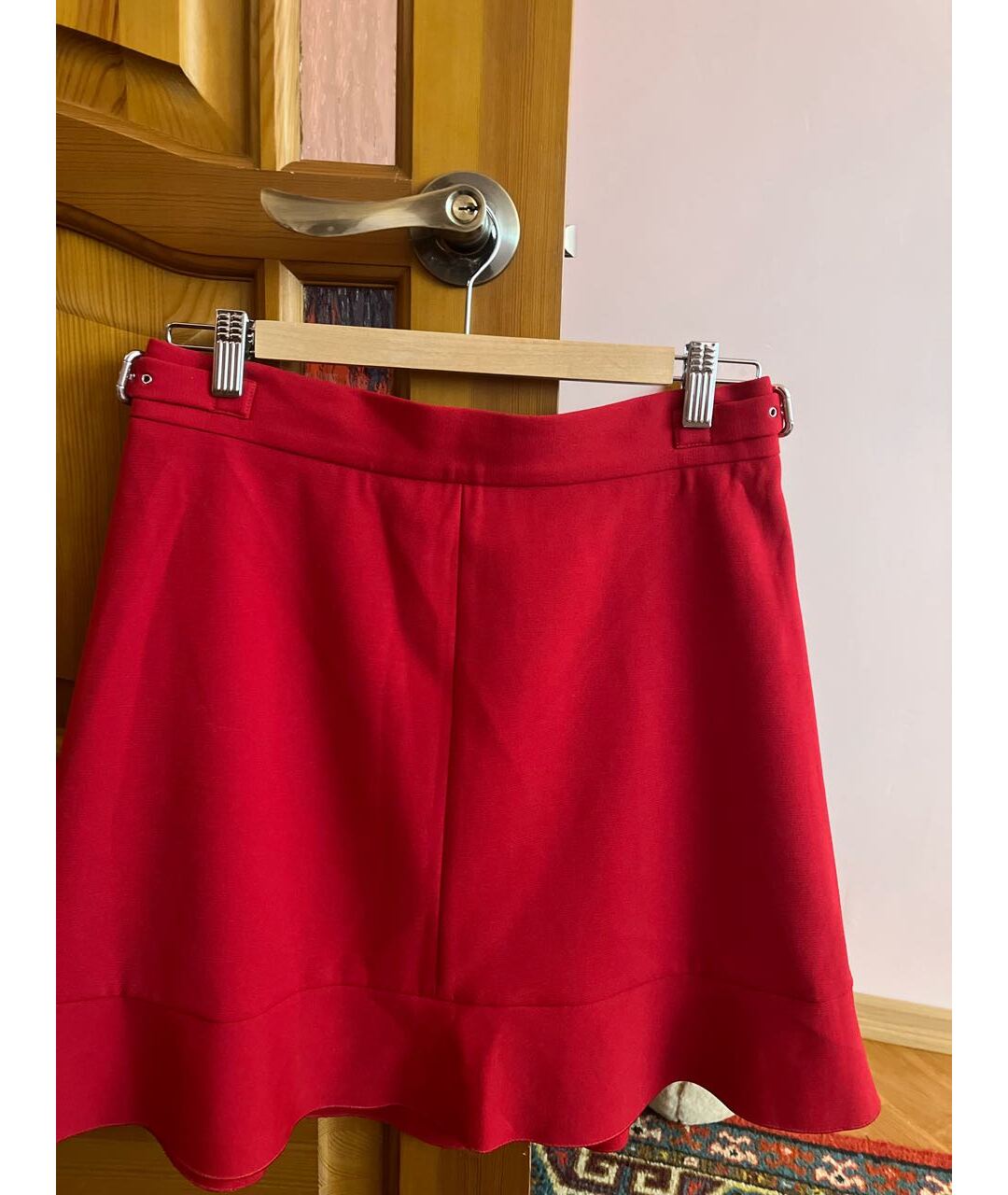 RED VALENTINO Красная полиэстеровая юбка мини, фото 8