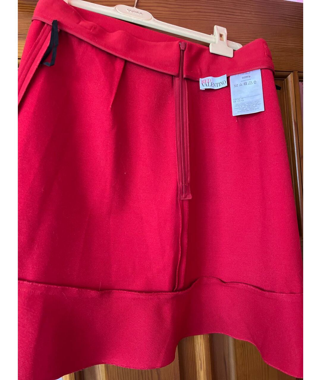RED VALENTINO Красная полиэстеровая юбка мини, фото 3