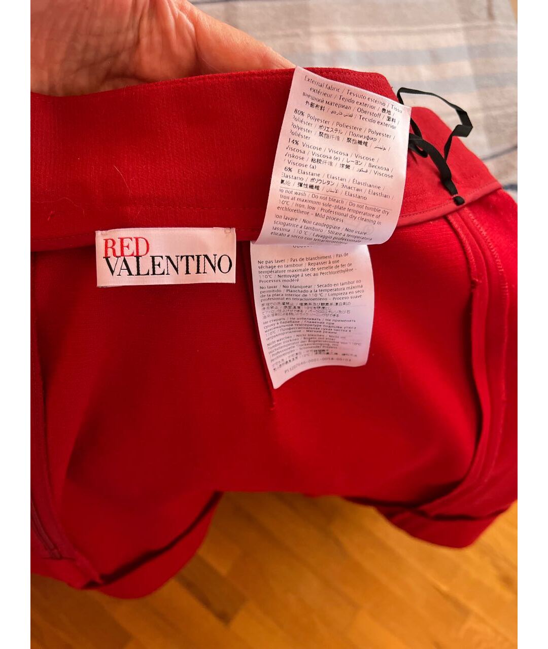 RED VALENTINO Красная полиэстеровая юбка мини, фото 7