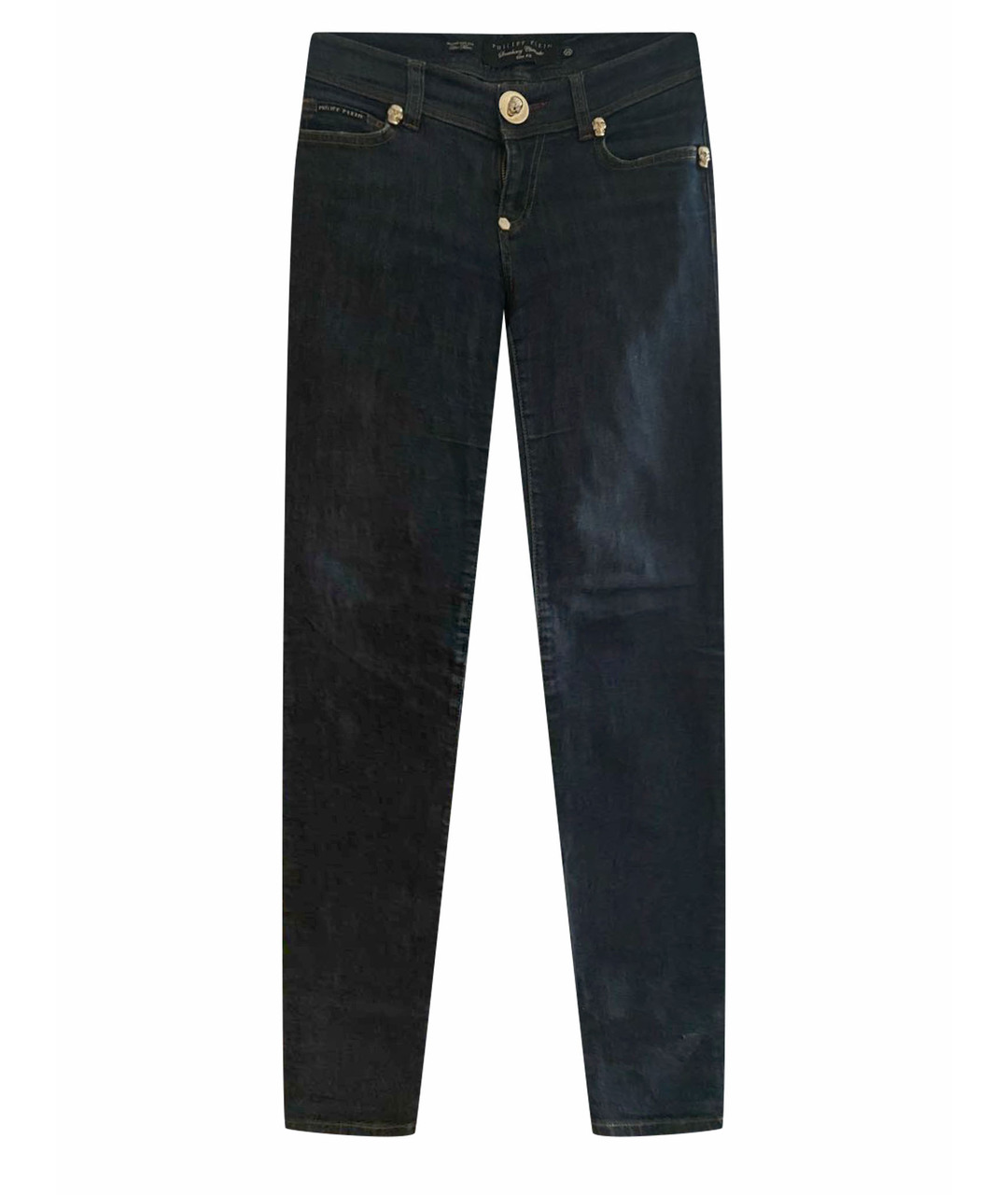 PHILIPP PLEIN Темно-синие хлопковые джинсы слим, фото 1
