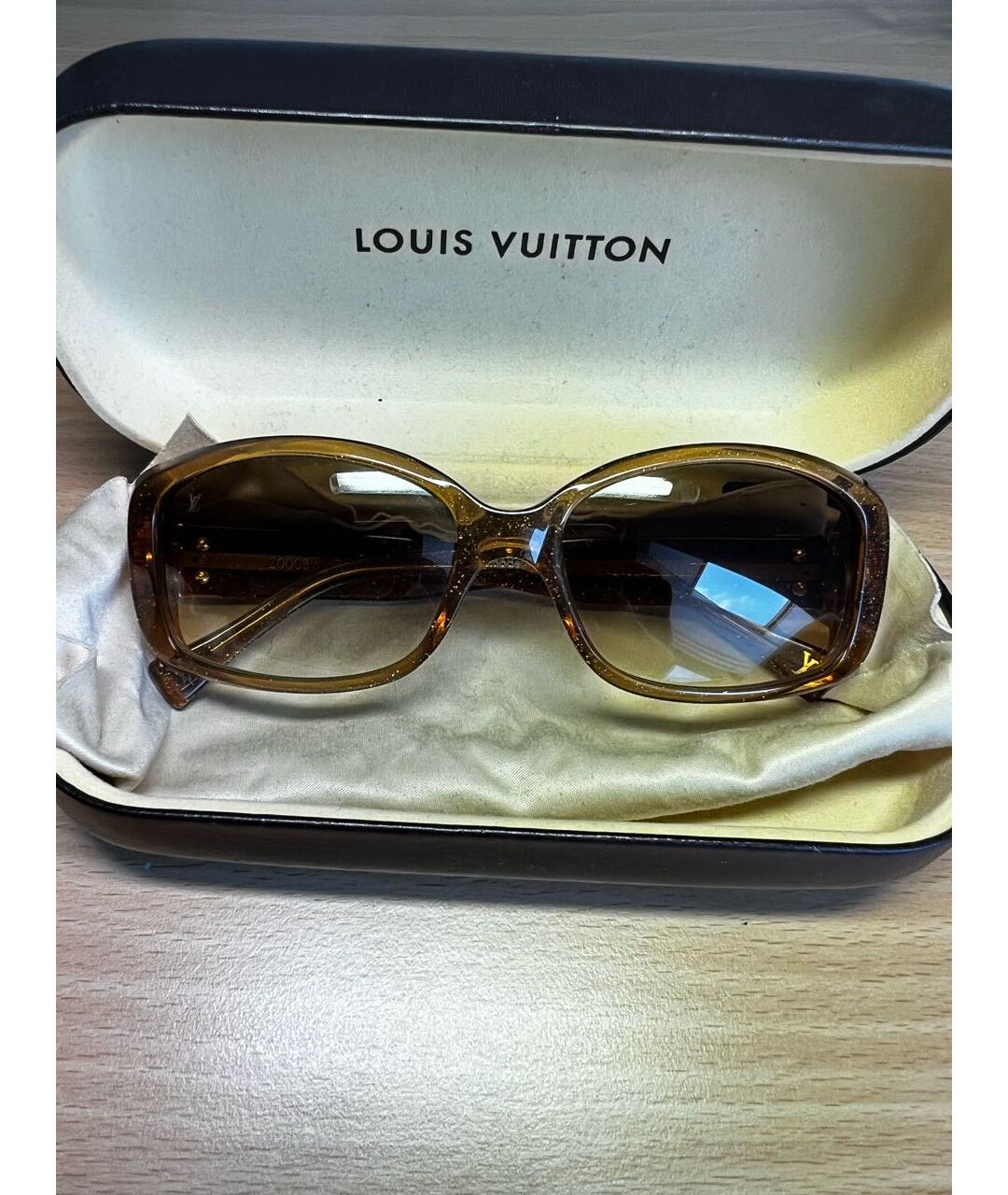 LOUIS VUITTON PRE-OWNED Коричневые пластиковые солнцезащитные очки, фото 5