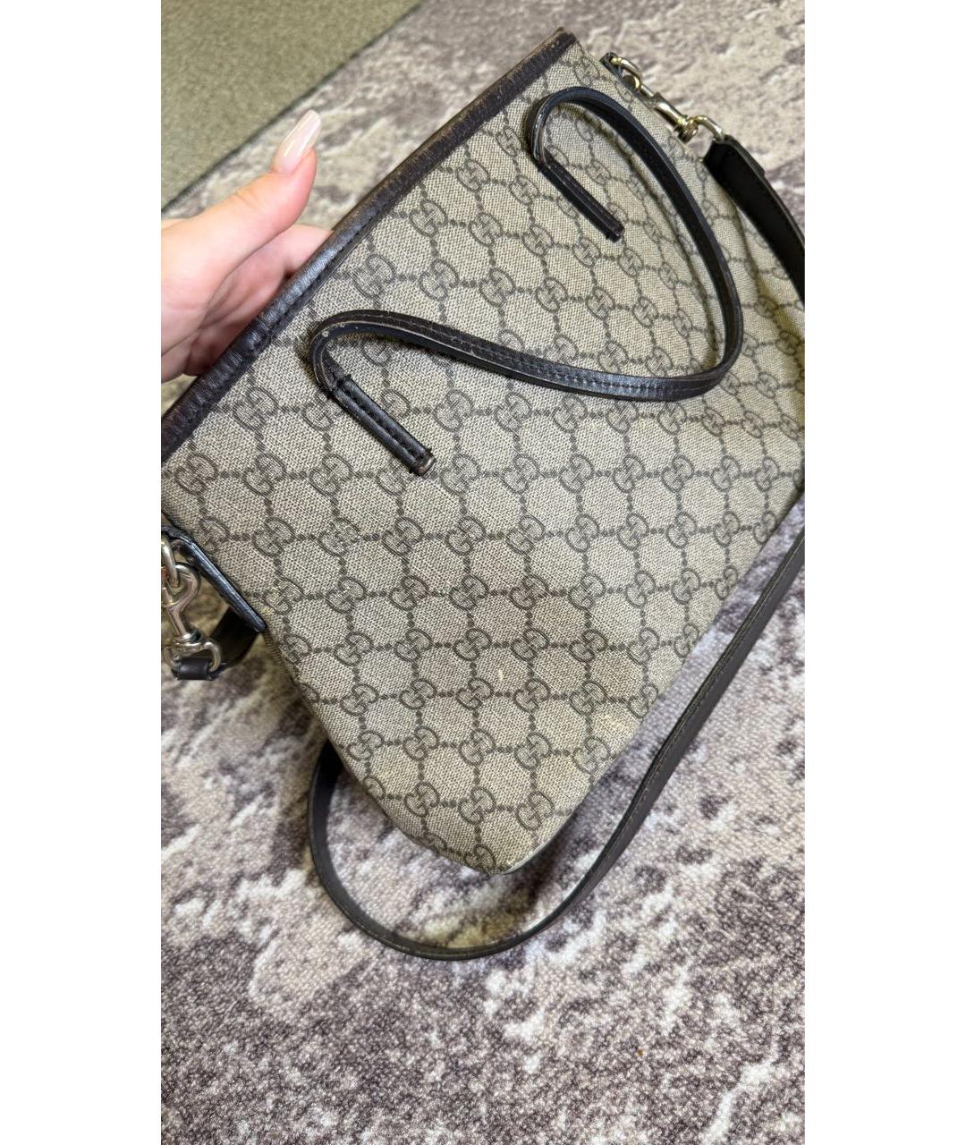 GUCCI Бежевая канва сумка тоут, фото 7