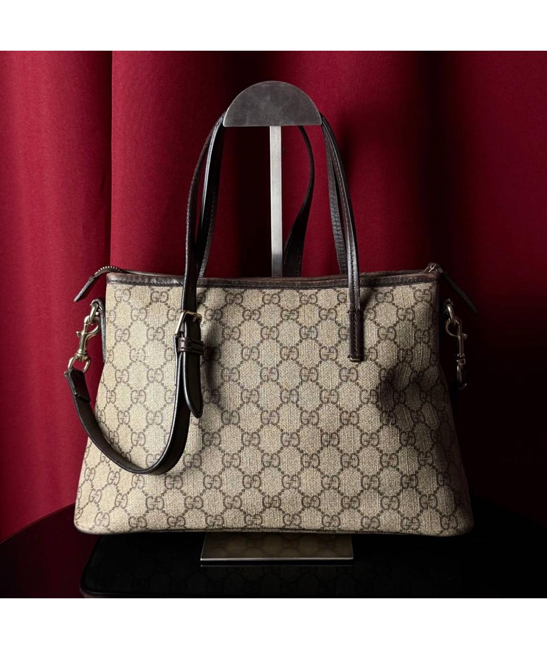 GUCCI Бежевая канва сумка тоут, фото 3