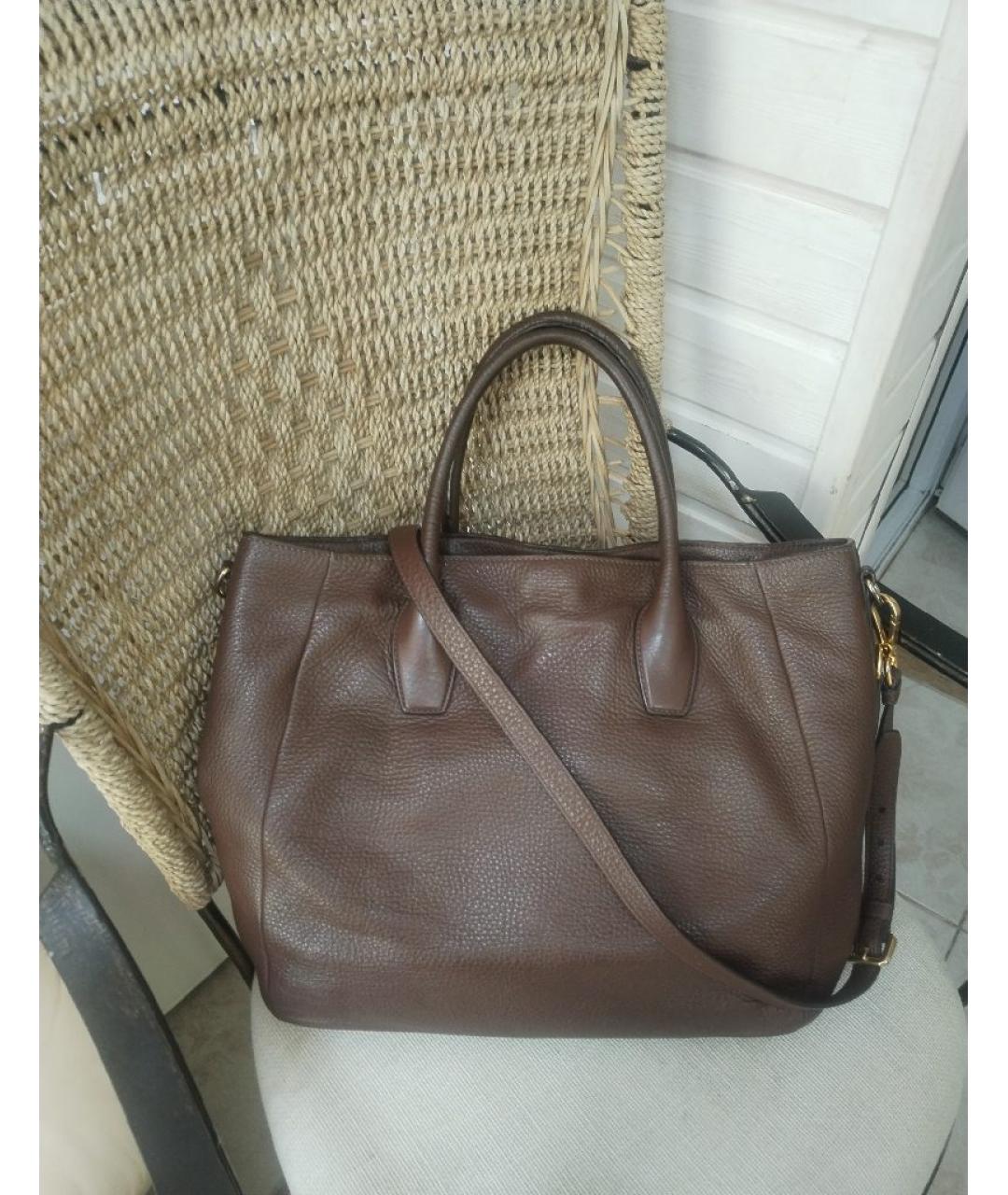 PRADA Коричневая кожаная сумка через плечо, фото 2