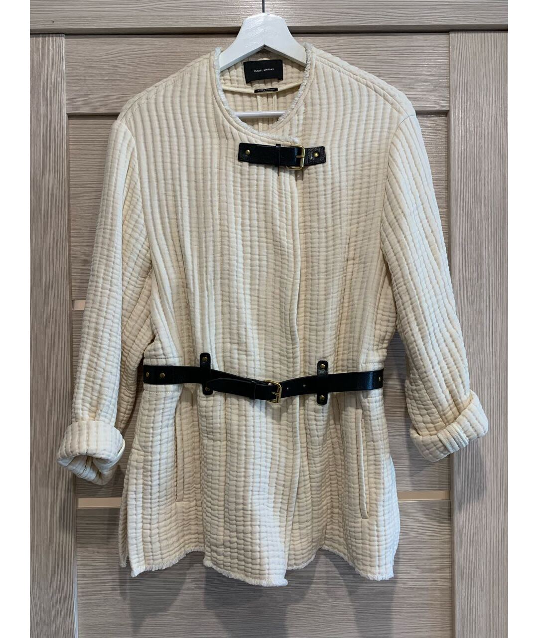 ISABEL MARANT Бежевое хлопковое пальто, фото 9