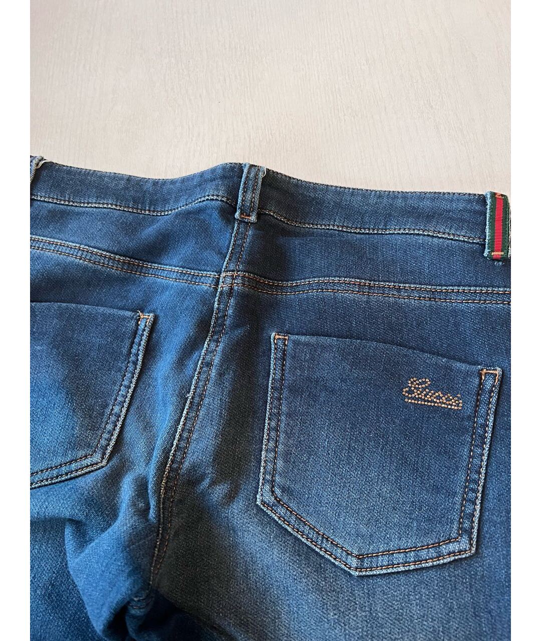 GUCCI Синие хлопковые детские джинсы, фото 3