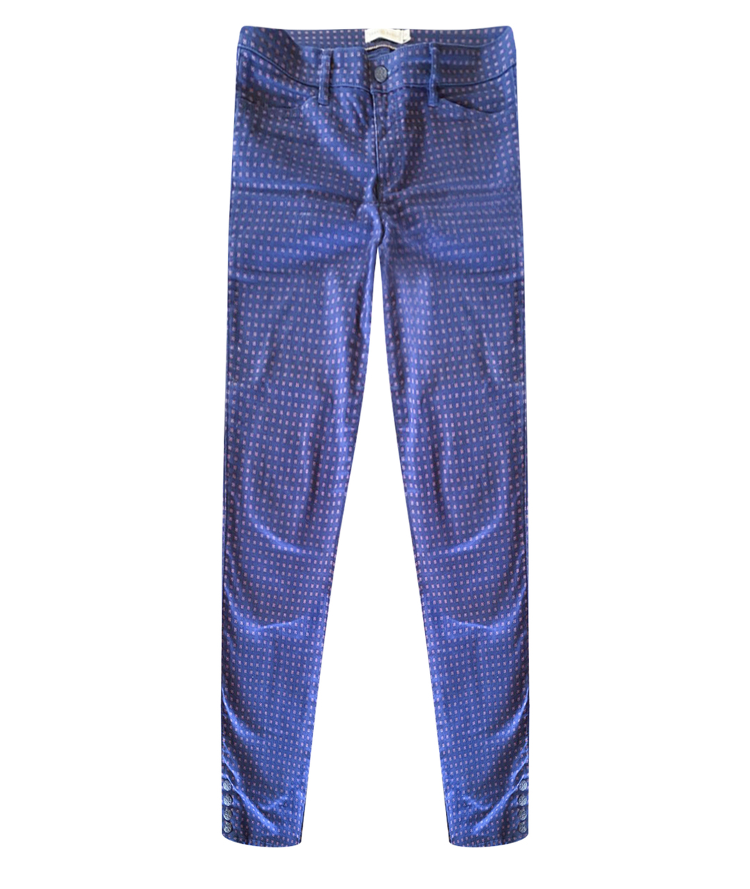 TORY BURCH Темно-синие хлопковые прямые брюки, фото 1