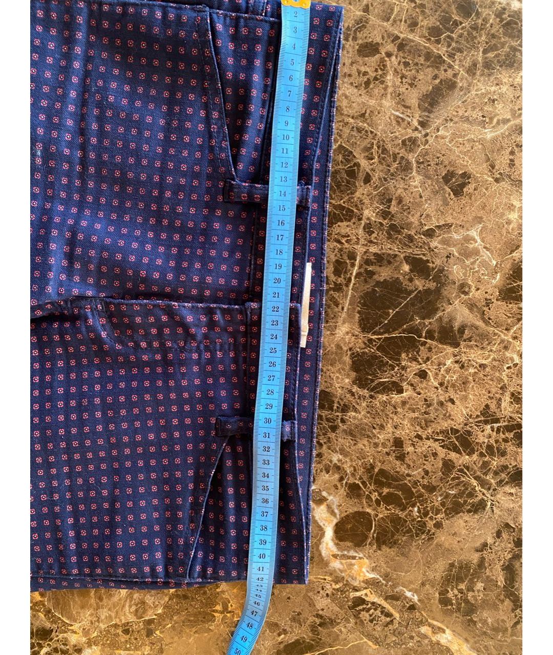 TORY BURCH Темно-синие хлопковые прямые брюки, фото 5