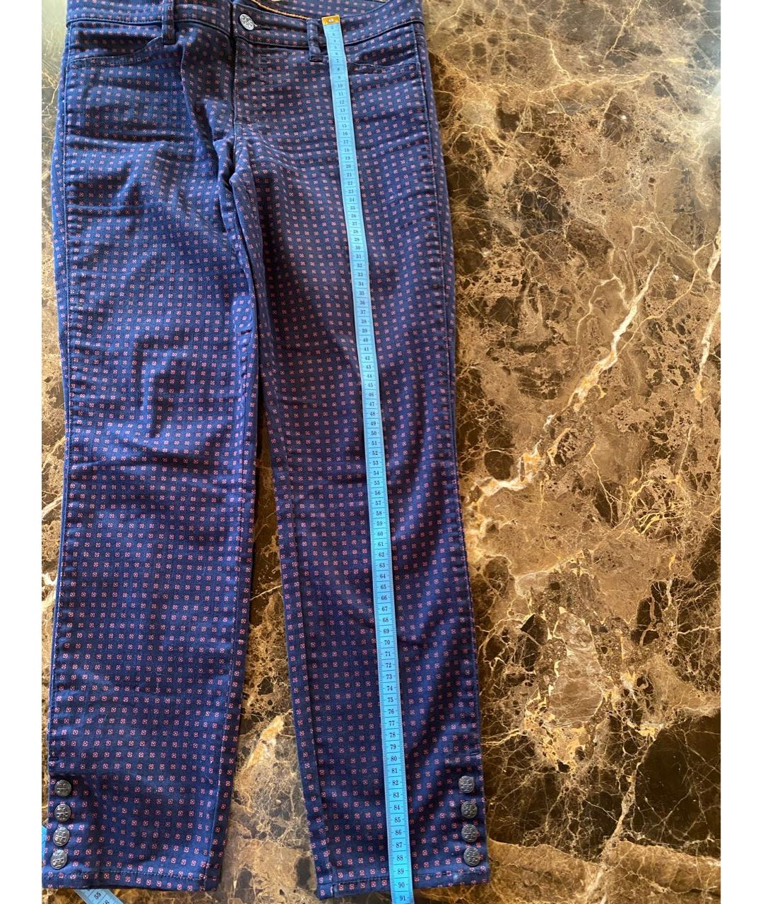 TORY BURCH Темно-синие хлопковые прямые брюки, фото 7