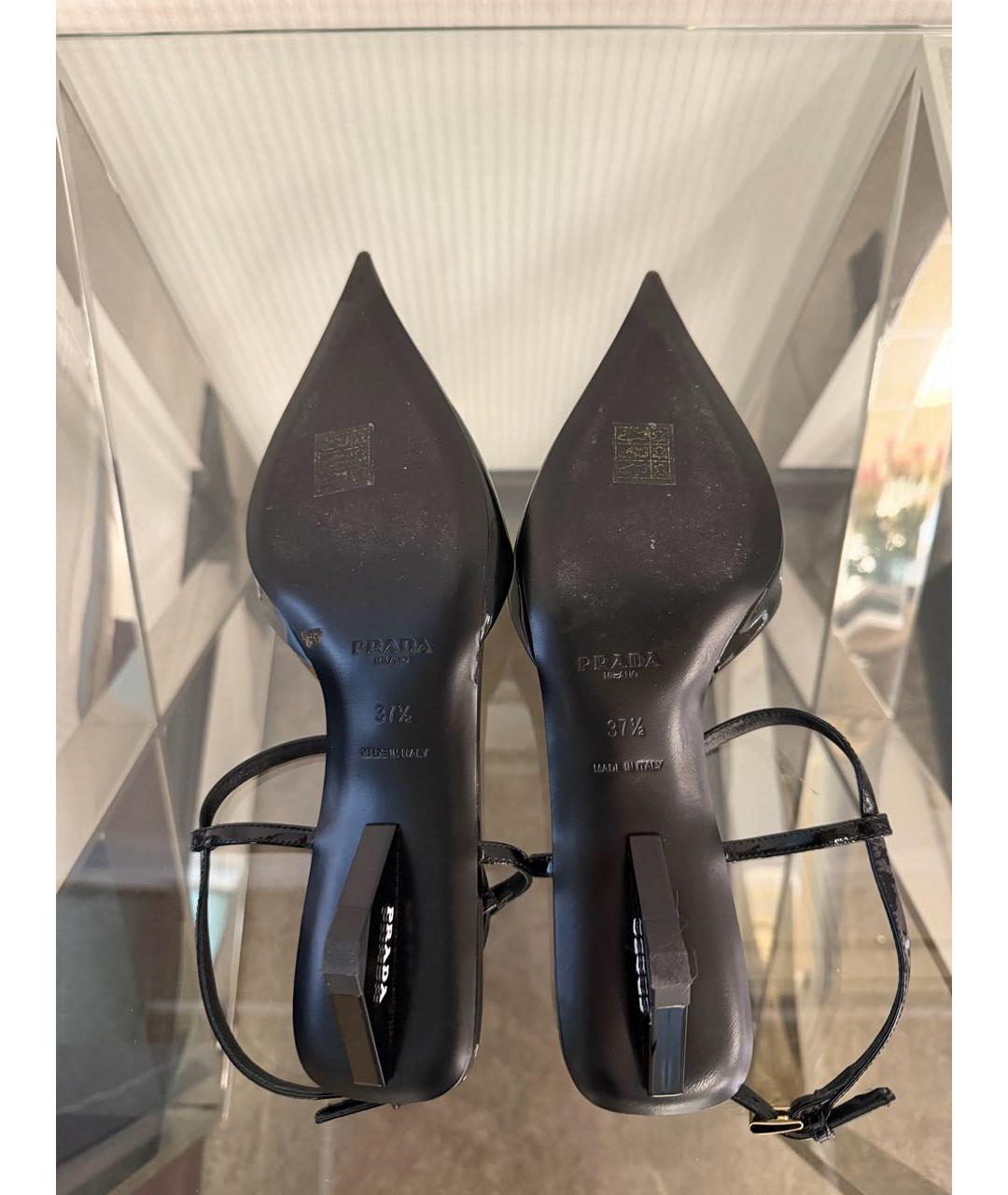 PRADA Черные мюли из лакированной кожи, фото 6