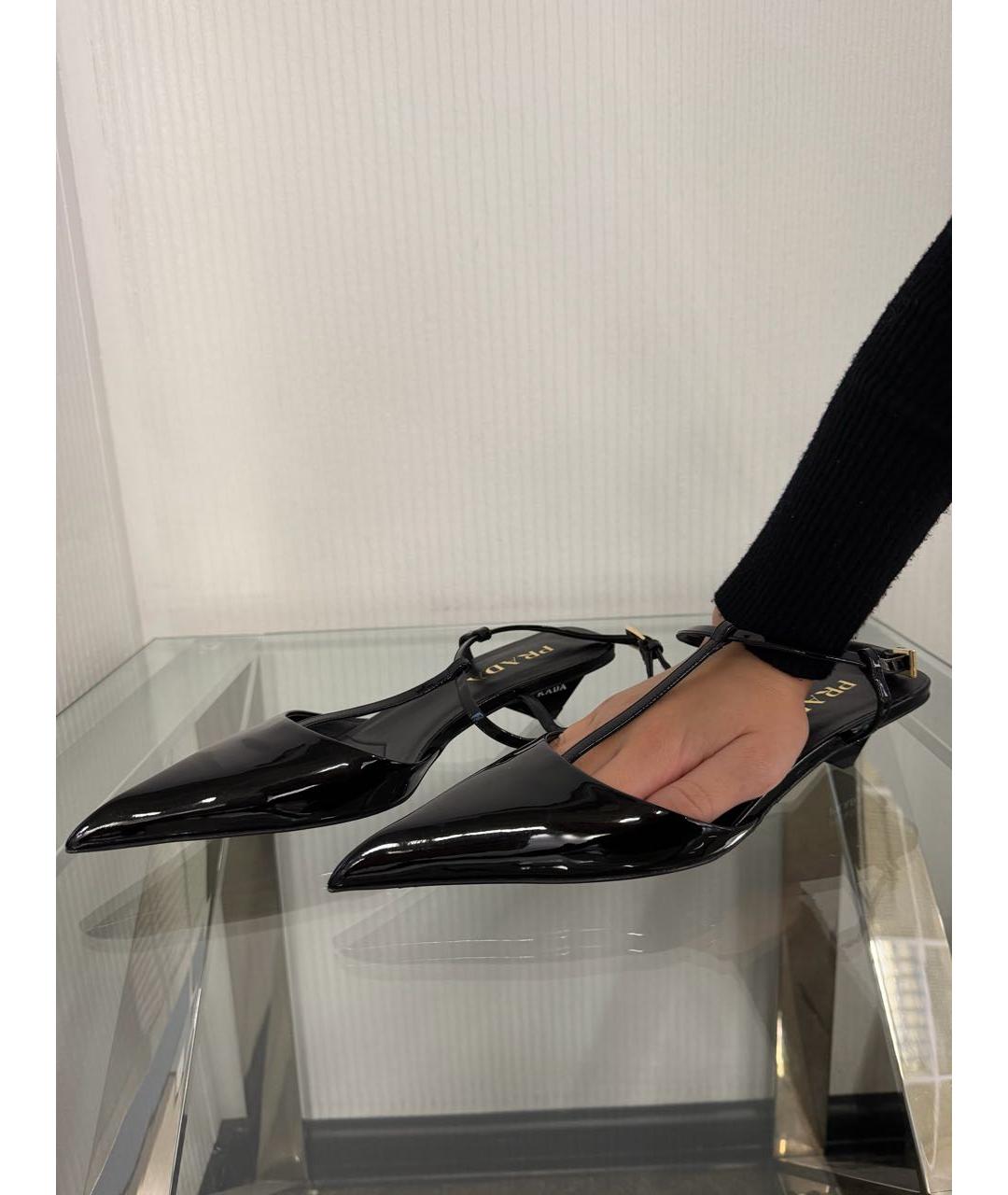 PRADA Черные мюли из лакированной кожи, фото 8