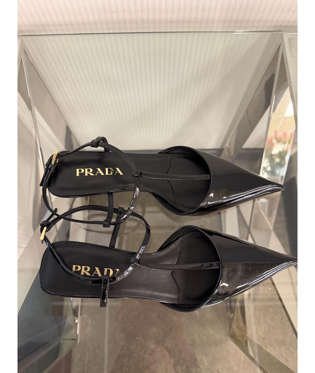 PRADA Черные мюли из лакированной кожи, фото 9