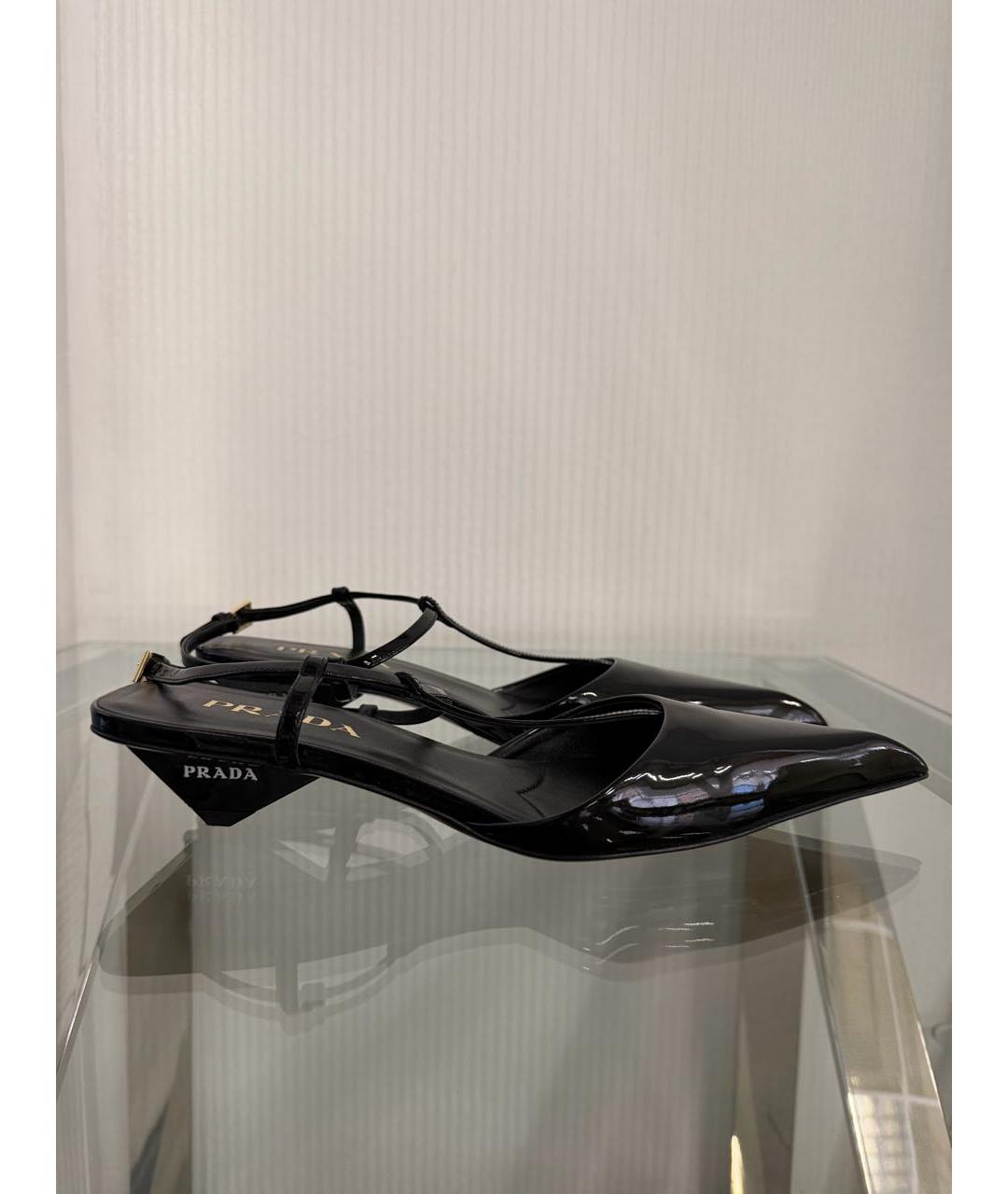 PRADA Черные мюли из лакированной кожи, фото 7