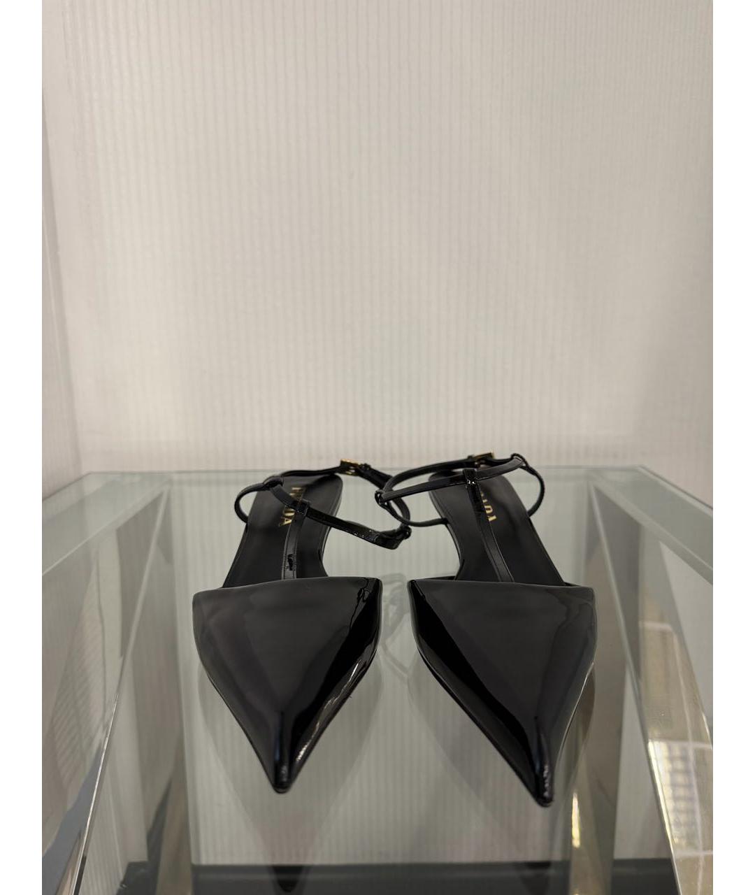 PRADA Черные мюли из лакированной кожи, фото 5