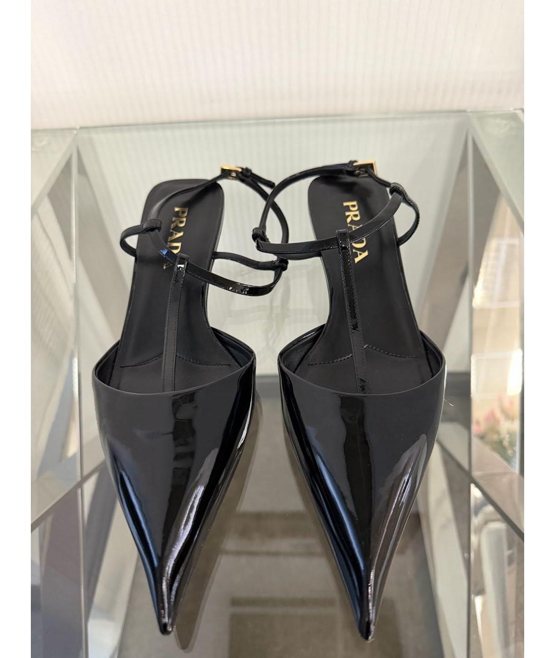 PRADA Черные мюли из лакированной кожи, фото 2