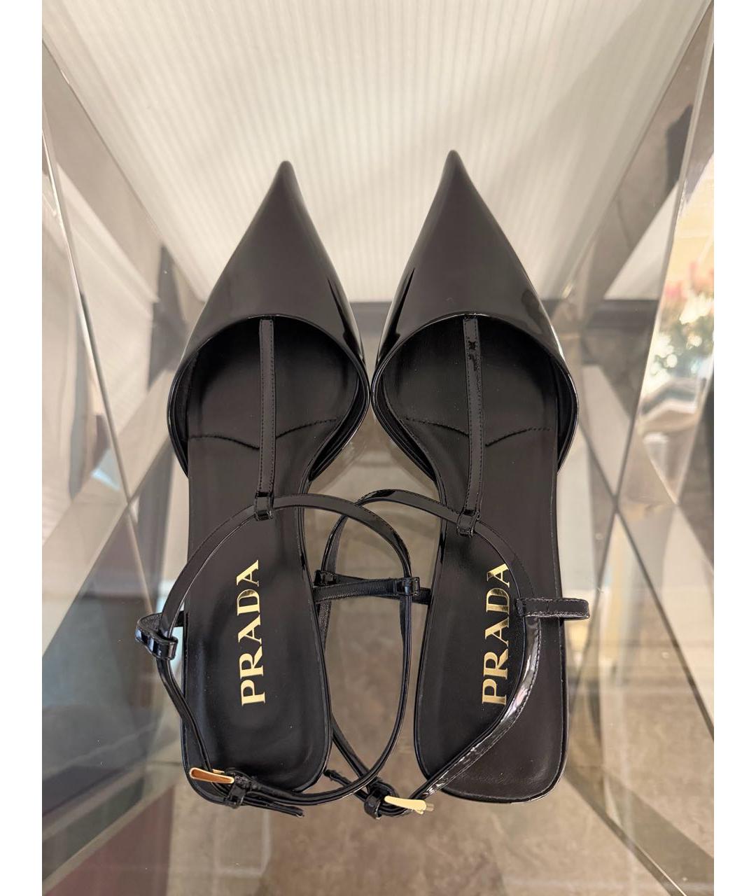 PRADA Черные мюли из лакированной кожи, фото 4
