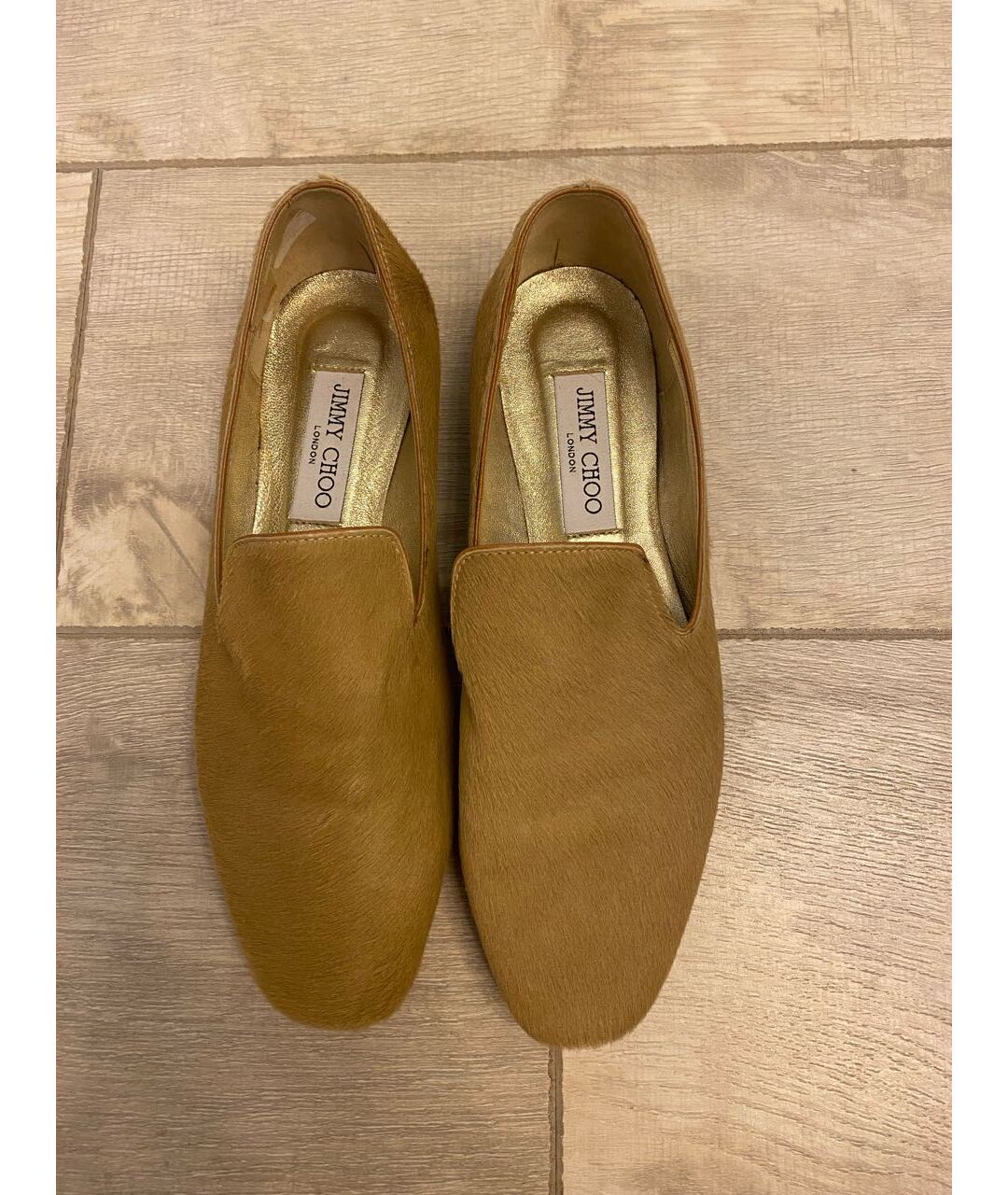 JIMMY CHOO Бежевые кожаные лоферы, фото 2