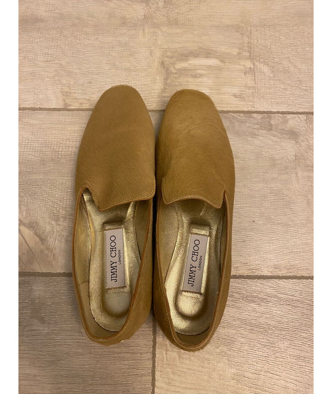 JIMMY CHOO Бежевые кожаные лоферы, фото 3