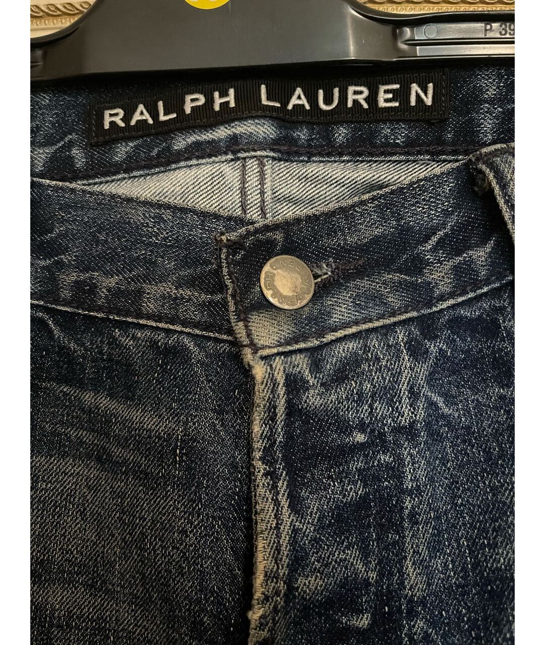 RALPH LAUREN Синие хлопковые джинсы, фото 4