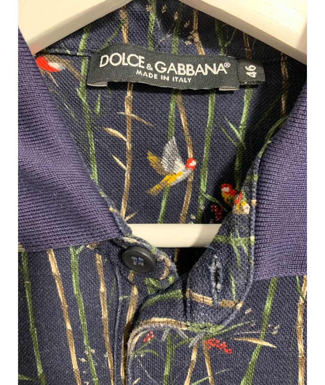 DOLCE&GABBANA Синее хлопковое поло с коротким рукавом, фото 4