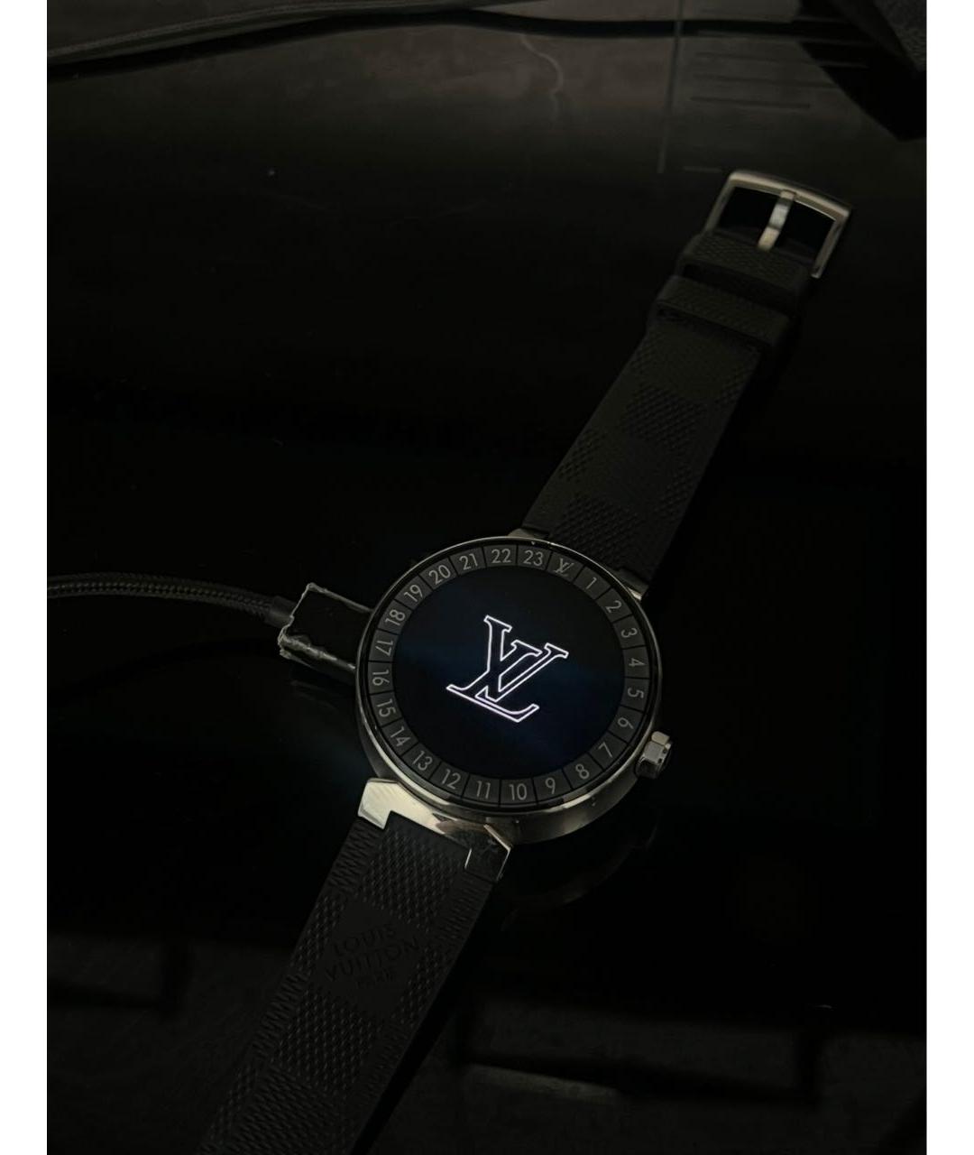 LOUIS VUITTON Черные стальные часы, фото 5