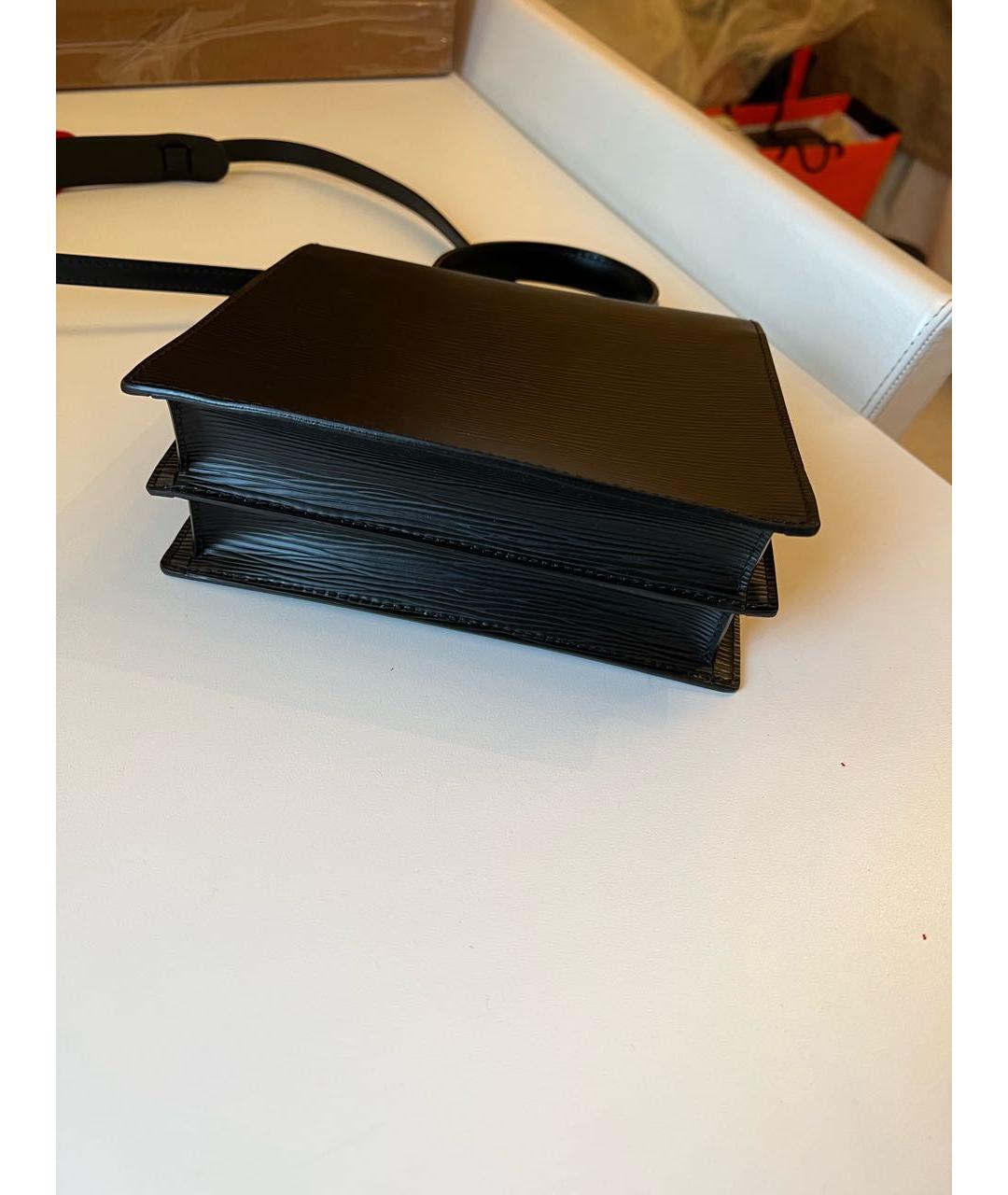 LOUIS VUITTON PRE-OWNED Черная кожаная сумка с короткими ручками, фото 8