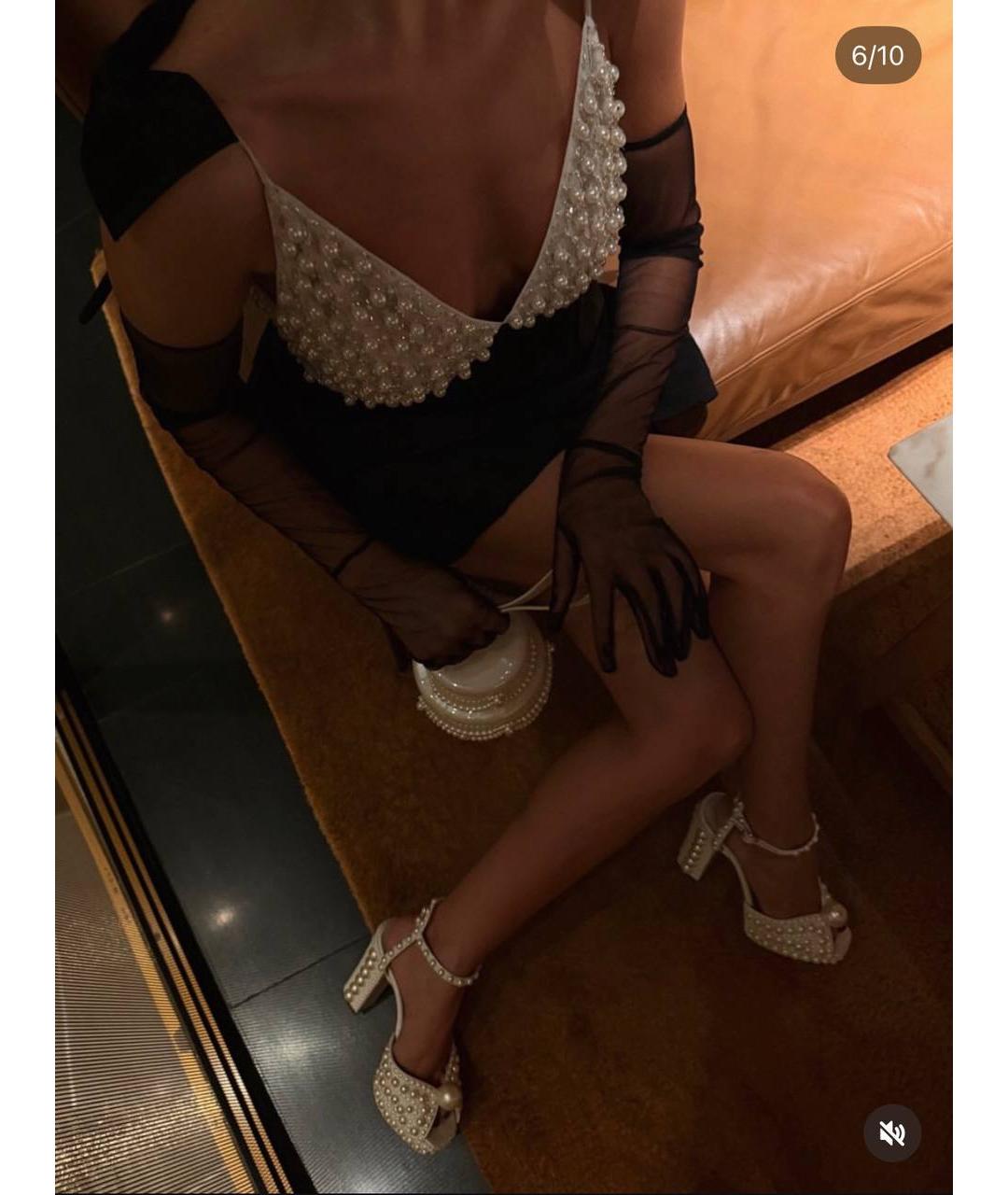 FOR LOVE AND LEMONS Черное шелковое коктейльное платье, фото 7